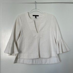 XS BCBGMaxAzria Valari - White Bell Sleeve Top